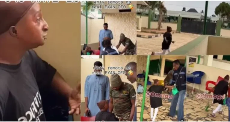 Aunty Ramota causes chaos in the neighborhood, nearly hits man with a broken bottle after being pranked (Video)