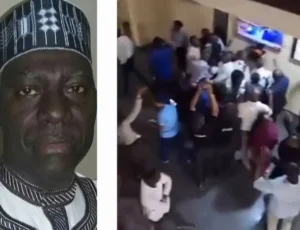 DSS officials celebrate after the removal of Yusuf Magaji Bichi as Director-General of the security agency