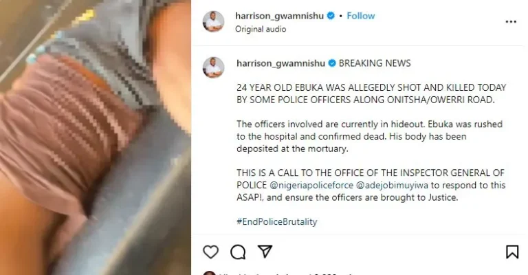 Anambra state police have detained officers involved in the shooting death of 24-year-old Ebuka on September 4. The officers, who initially went into hiding