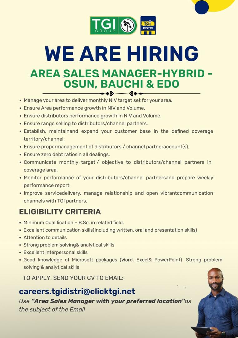 Job position: finance Assistant Abuja
