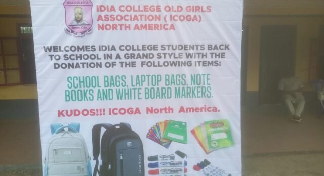 Idia College Alumni Donate 2,500 School Bags, Notebooks to Alma Mater Idia College Alumni Donate 2,500 School Bags, Notebooks to Alma Mater