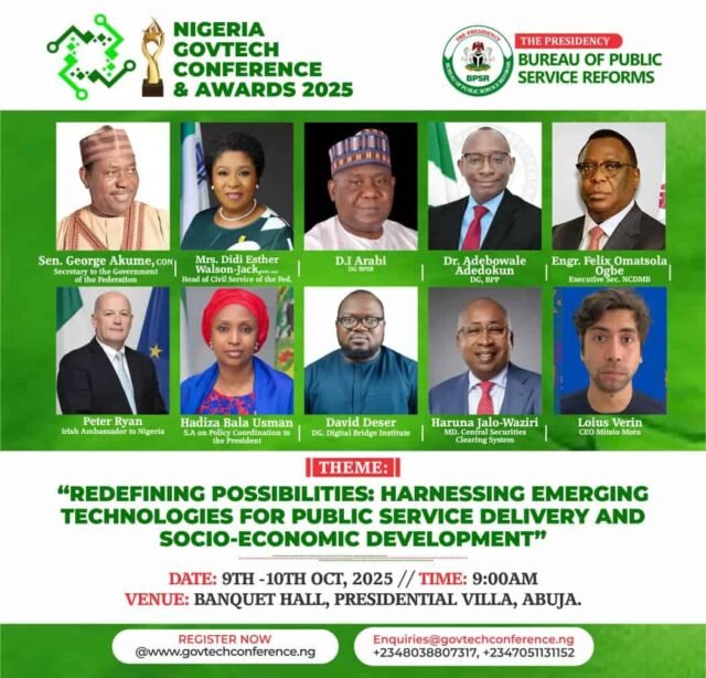 BPSR to Host Nigeria GovTech Conference and Awards 2025 at the Presidential Villa