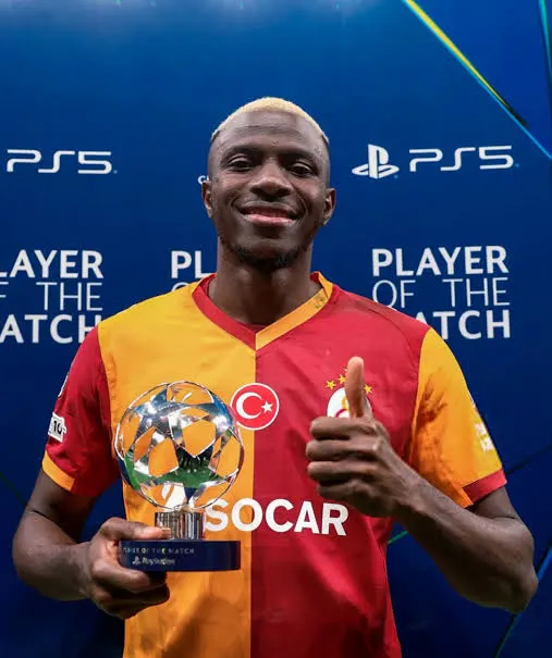 Victor Osimhen and his man of the match award