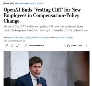 OpenAI Ends Vesting Cliff to Win Global Talent in High Stakes AI Competition