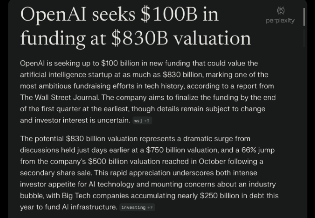 OpenAI Eyes Historic $100B Funding Round at $830B Valuation