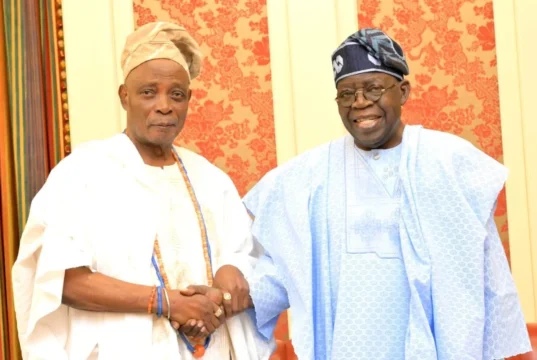 Tinubu Hosts Rashidi Ladoja, Olubadan of Ibadan Land at Aso Villa Olubadan