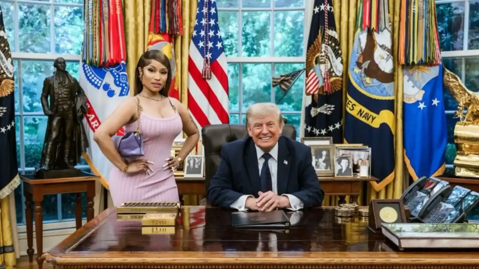 Nicki Minaj and Trump at White House Luncheon