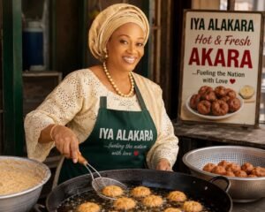 First lady frying akara