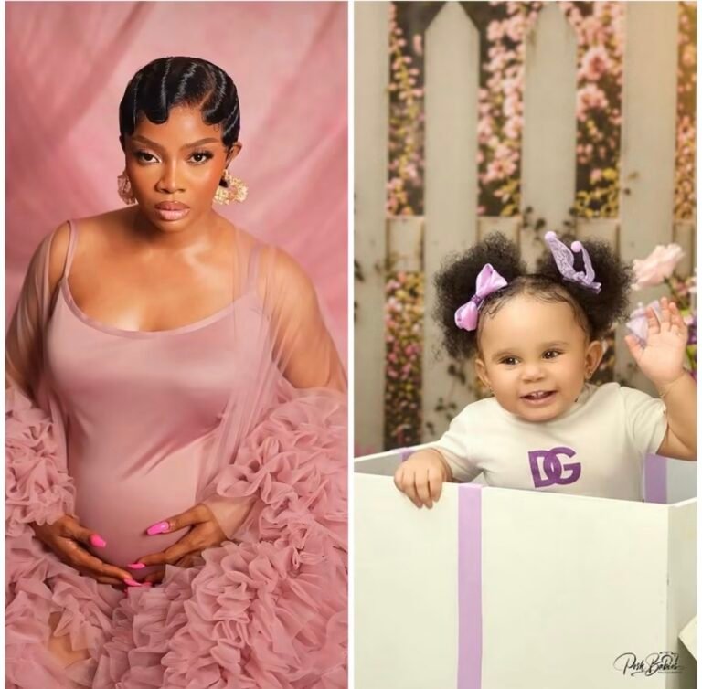 Toke Makinwa finally reveals daughter's face