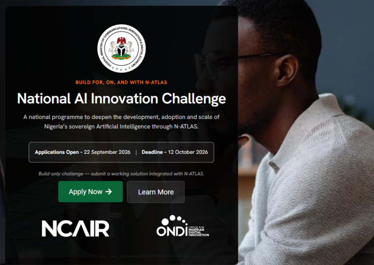 NITDA National AI Innovation Challenge 2026 Opens Applications for Nigerian AI Builders