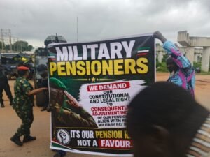 Military Retirees protest in Abuja